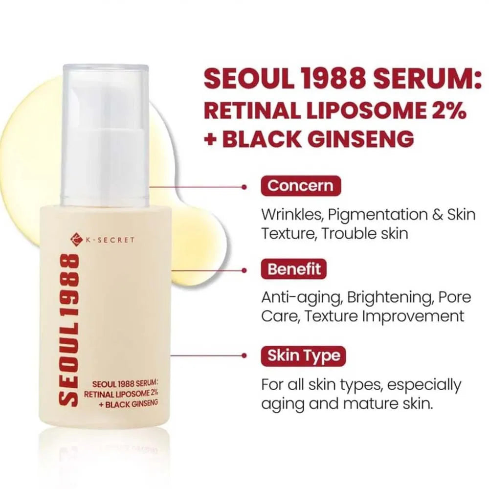 K-Secret SEOUL 1988 Serum with Retinal Liposome 2% & Black Ginseng