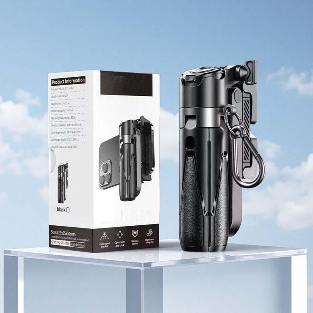 P15T Mini Selfie Stick Tripod - Extendable Phone Stand with Wireless Remote