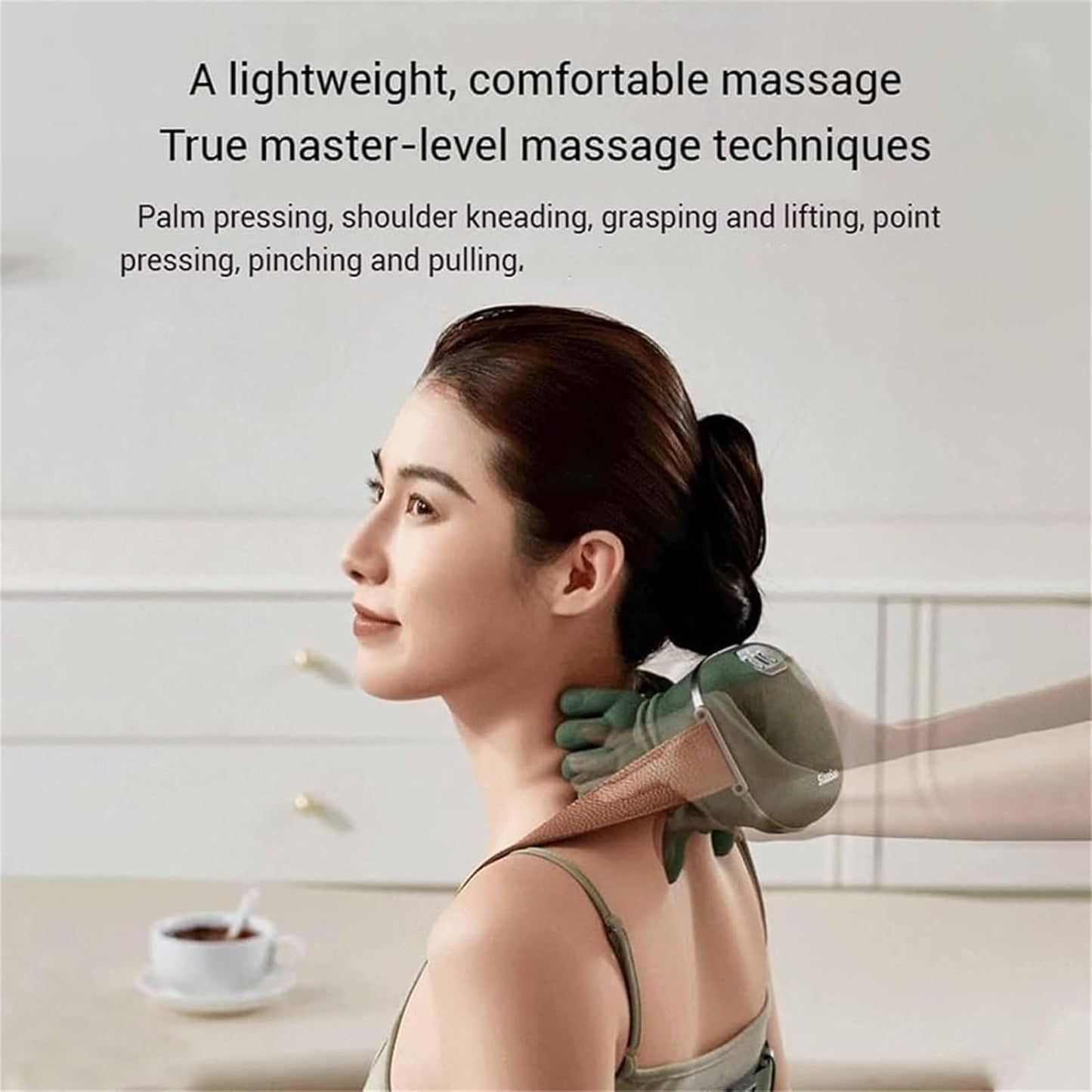 Wireless Shiatsu Neck & Shoulder Massager with Heat – Deep Tissue Pain Relief
